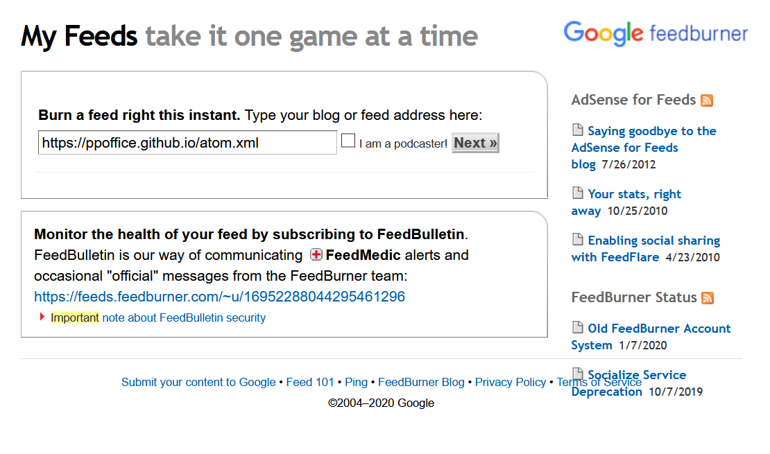 Homepage - Feedburner